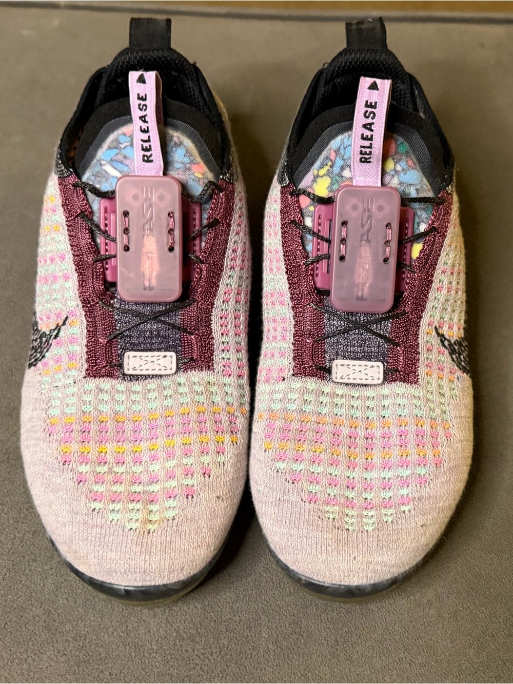 Nike Women’s Multicolor Flyknit Slip-On Sneakers - Pink/Maroon/Black